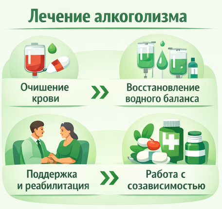 лечение алкоголизма в Новом Уренгое этапы